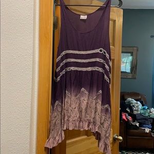 Free People Voile and Lace slip- purple ombré